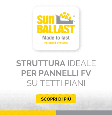 Strutture per fotovoltaico su tetti piani sun ballast