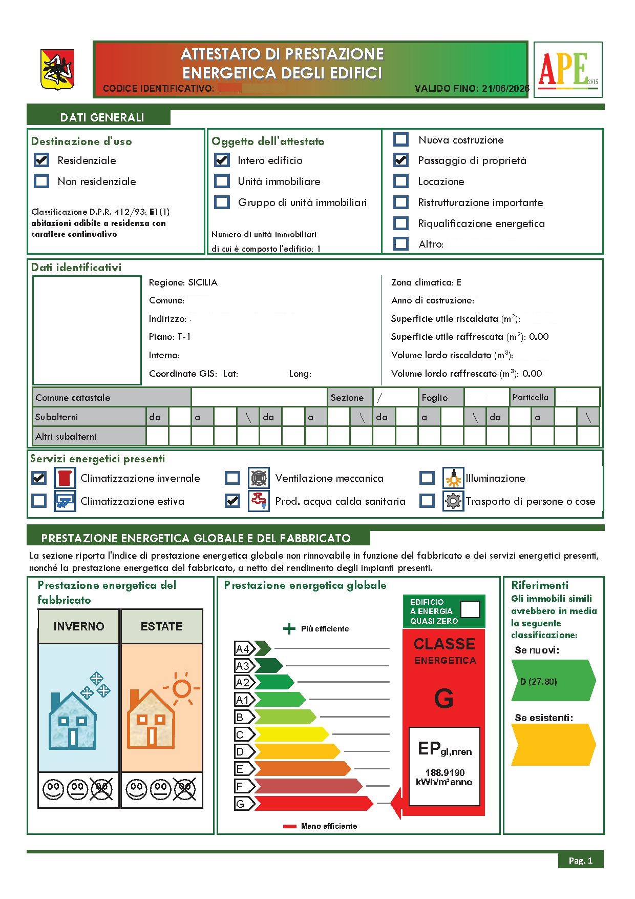 Redazione di Attestati di prestazione energetica (APE)