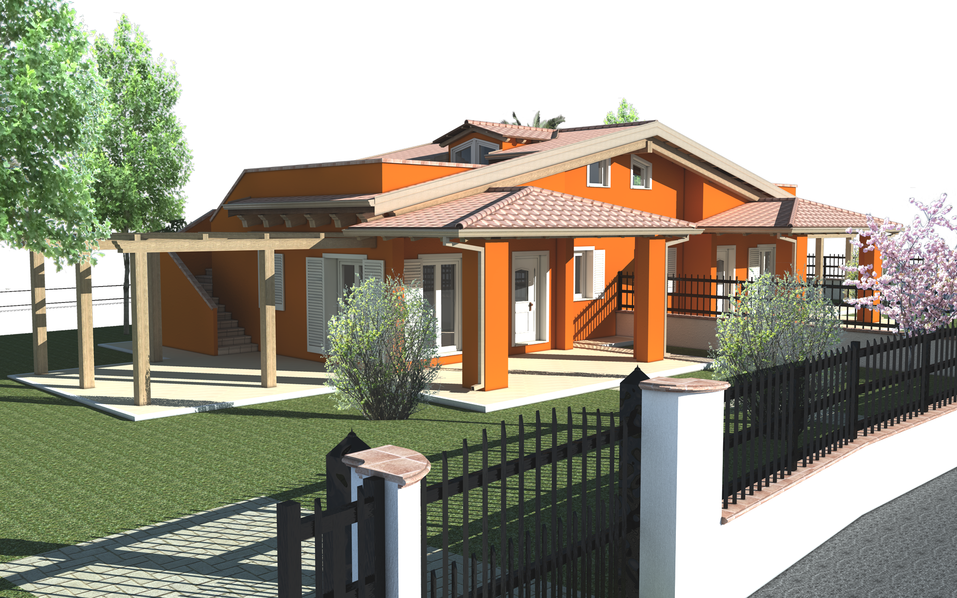 Render 1 villino bifamigliare pratica VIA N.O. paesaggistico