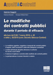 Le modifiche dei contratti pubblici durante il periodo di efficacia