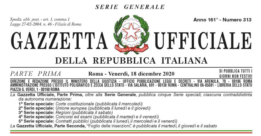 Coronavirus Covid-19: Pubblicato sulla Gazzetta ufficiale il Decreto di Natale con le nuove limitazioni