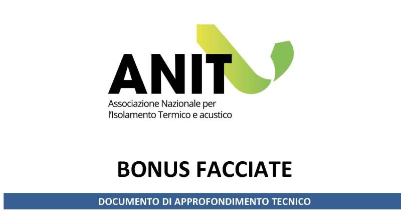 Bonus facciate 2020: Dall’ANIT un aggiornato approfondimento tecnico