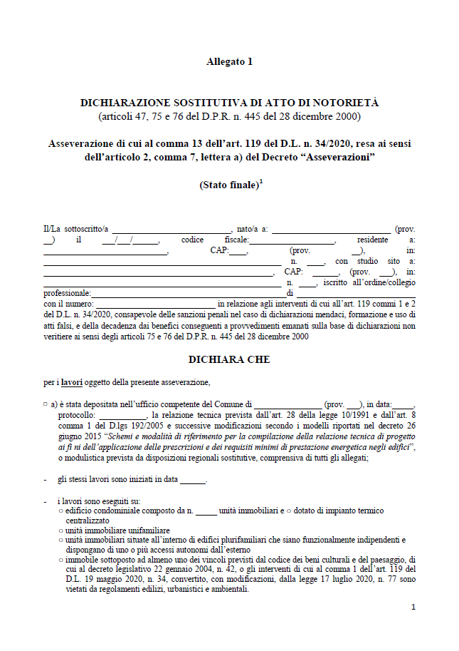 Decreto Asseverazione Allegato 1