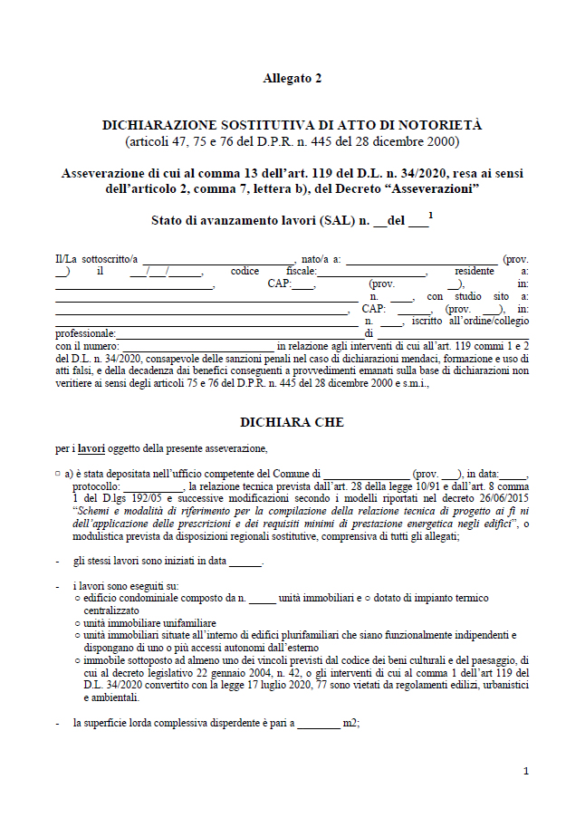 Decreto Asseverazione Allegato 1