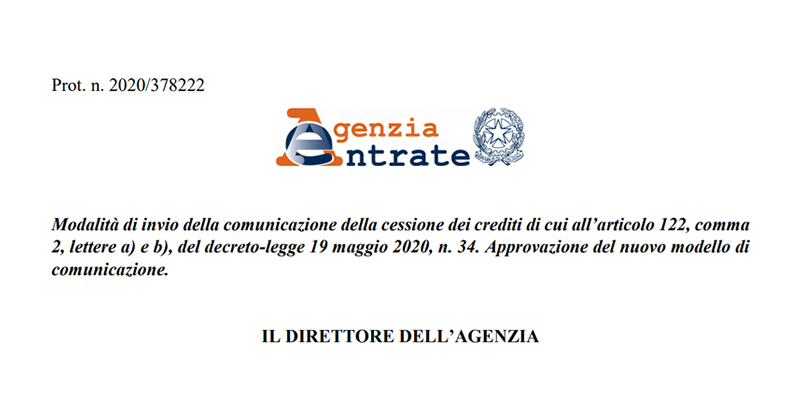 Credito d’imposta per locazioni a uso non abitativo: dall'Agenzia delle Entrate il nuovo modello per la cessione del credito prevista dal Decreto Rilancio