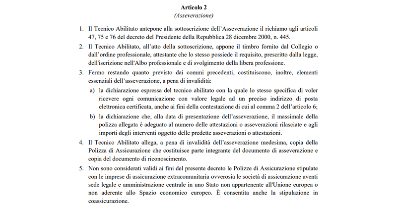 Superbonus 110% e Decreto Asseverazione: asseverazione tecnica per fine lavori e stati di avanzamento