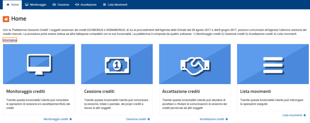 Piattaforma cessione credito Agenzia delle Entrate