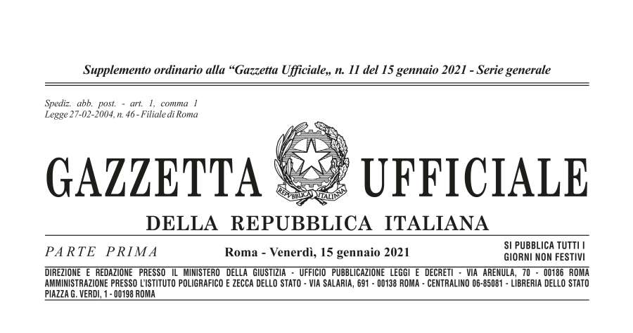 Coronavirus Covid-19: In Gazzetta ufficiale dPCM 14 gennaio 2021