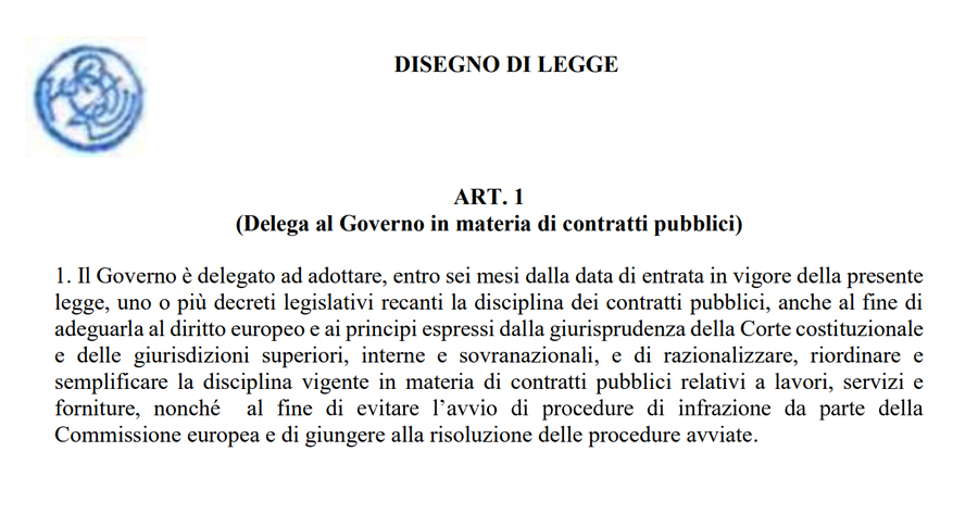 Riforma Codice dei contratti: ecco il testo definitivo del ddl delega