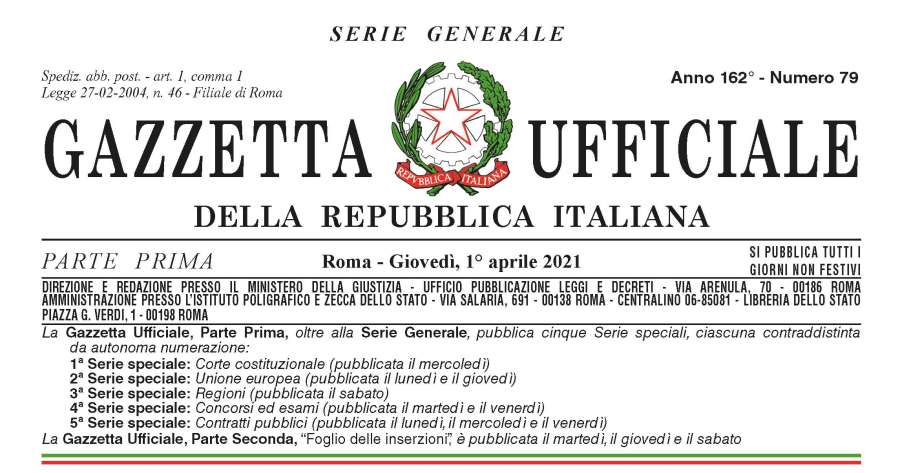 Gazzetta Ufficiale: il testo pubblicato del decreto-legge n. 44/2021 Covid-19