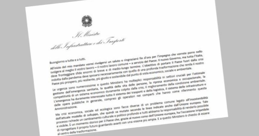 Lettera del Ministro Enrico Giovannini ai dipendenti del MIT