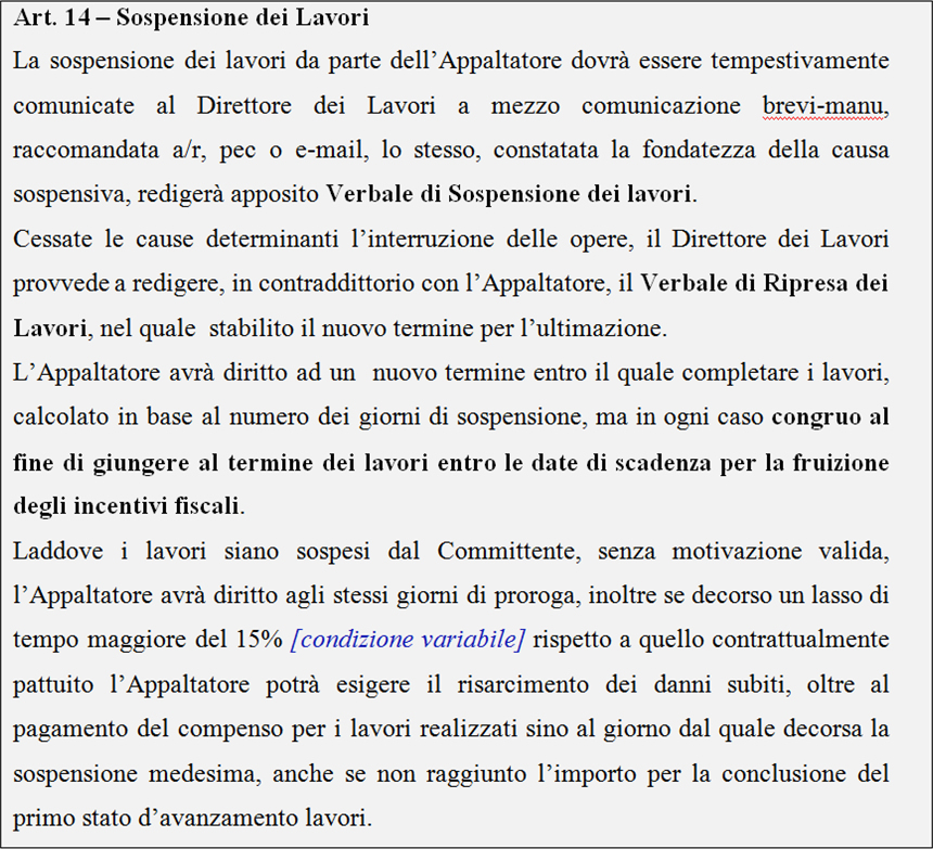 Contratto appalto superbonus