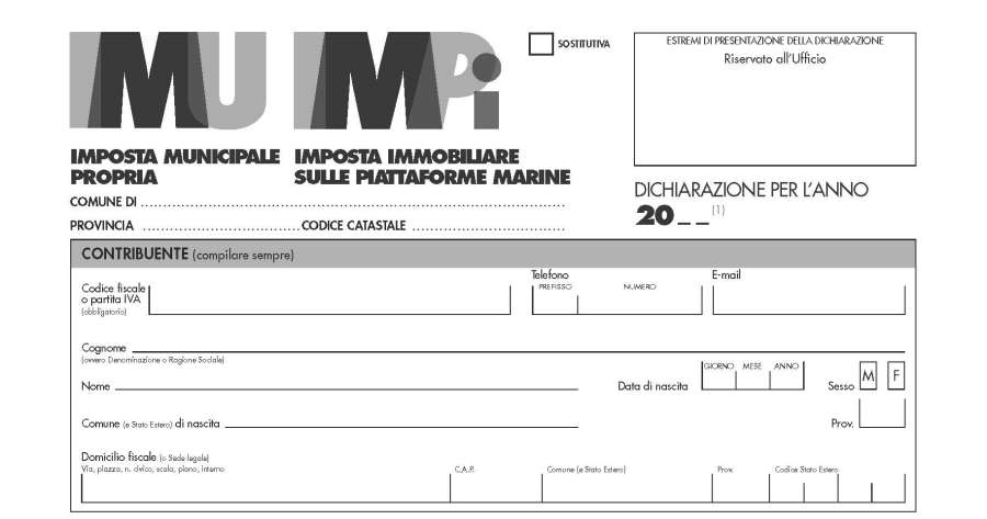 MEF: Decreto con Modello dichiarazione IMU/IMPi