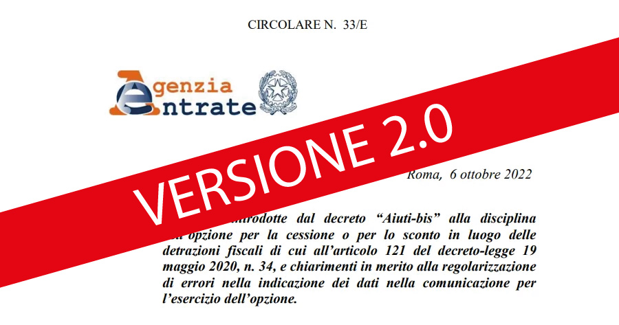 Superbonus 110% e proroga unifamiliari: il Fisco corregge la circolare n. 33/E