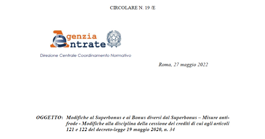 Superbonus 110%: pubblicata la nuova circolare dell’Agenzia delle Entrate