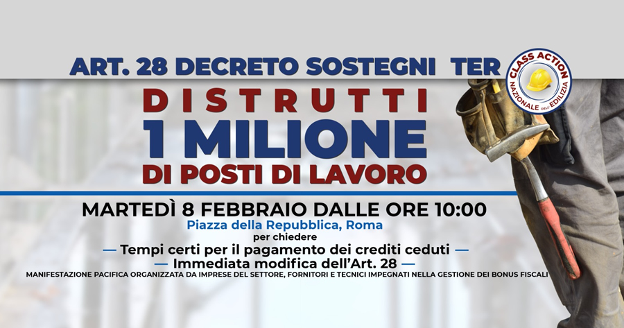 Superbonus 110% e cessione del credito: a rischio 1 milione di posti di lavoro