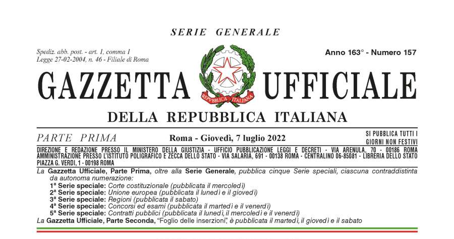 Gazzetta ufficiale: Strada dei parchi e norme per l’attuazione del PNRR