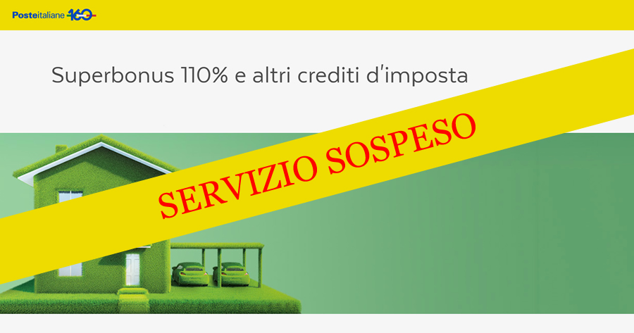 Superbonus 110% e bonus edilizi: Poste Italiane sospende la cessione del credito