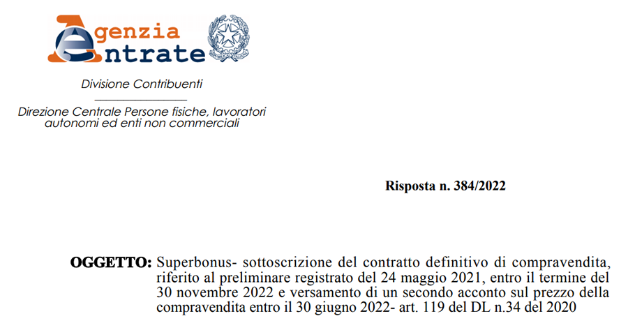 Superbonus 110%: il Fisco sull'acquisto delle case antisismiche