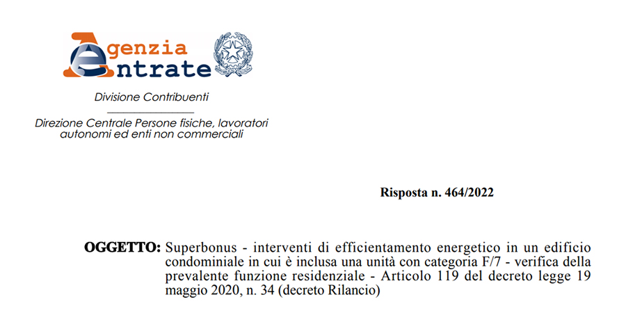 Superbonus 110% e Condomini: il Fisco sulla verifica residenziale