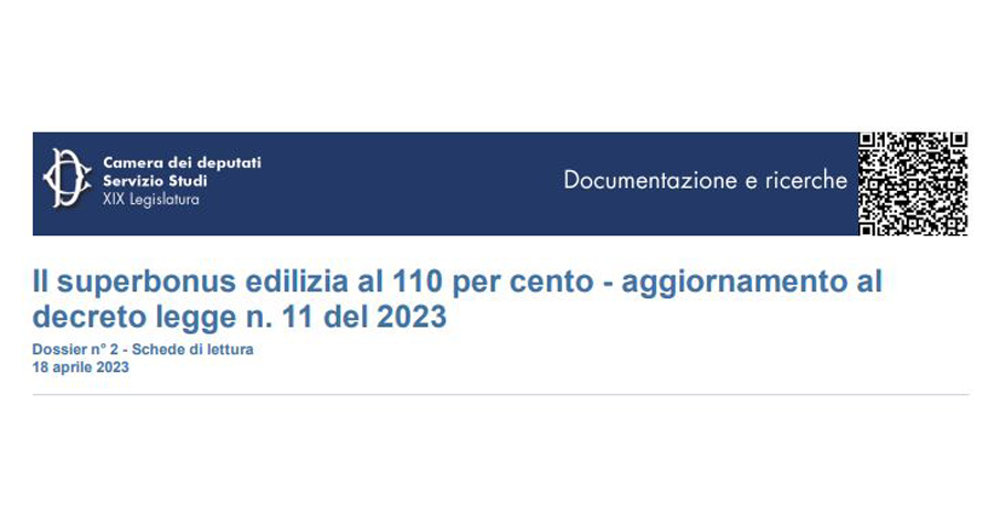 Superbonus e cessione del credito: nuovo Dossier della Camera