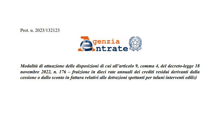 Superbonus in 10 anni: ecco il provvedimento del Fisco