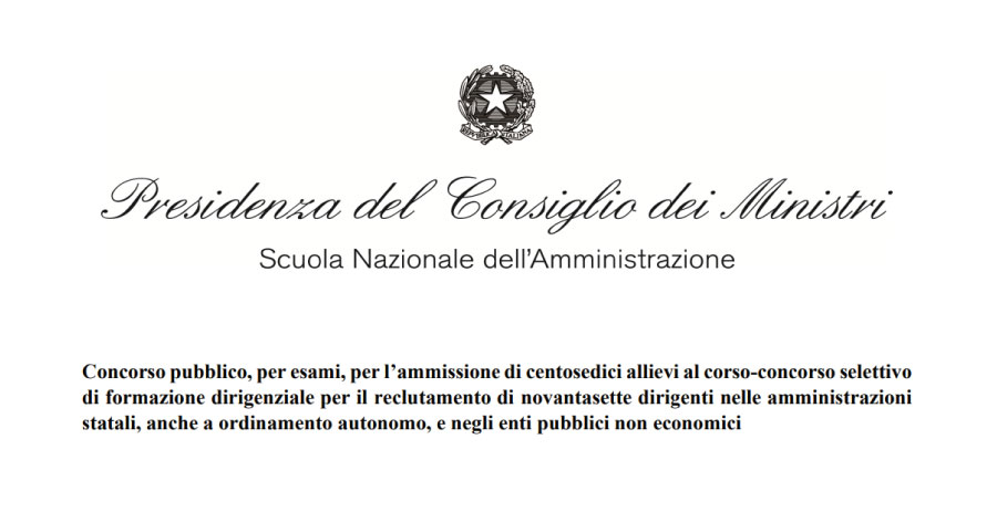 X Corso-Concorso dirigenti P.A.: posti, requisiti e domanda