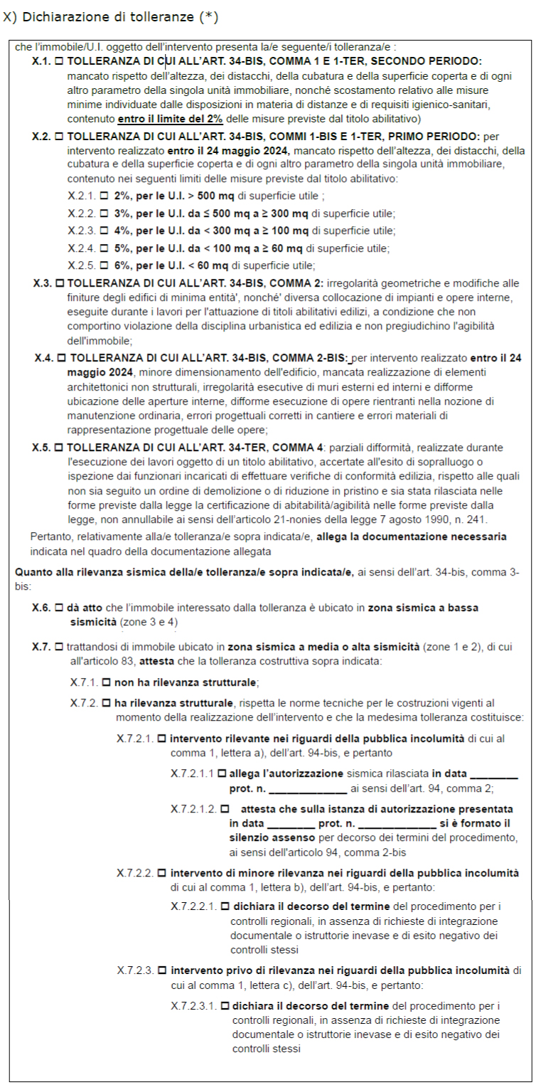 Tolleranze - Modulo SCIA edilizia Titolare