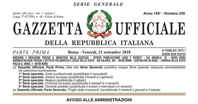 Milleproroghe, in Gazzetta la legge di conversione del D.L. n. 91/2018