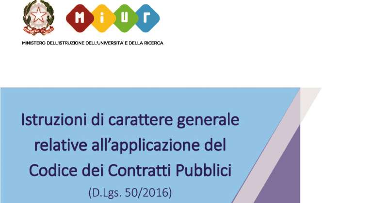 Codice Contratti Pubblici: Istruzioni operative Miur