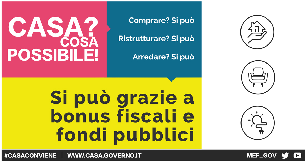 #CasaConviene: Al via la campagna informativa promossa dal MEF