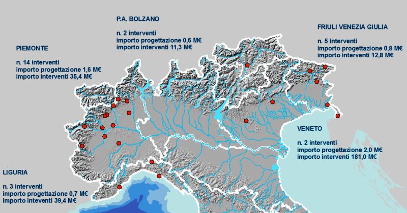 Dissesto idrogeologico: Al via 26 progetti in cinque regioni