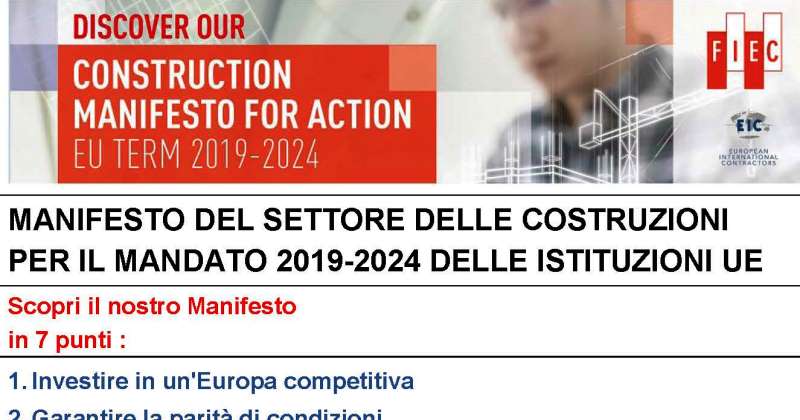 Un manifesto con le priorità delle costruzioni in vista delle prossime elezioni europee