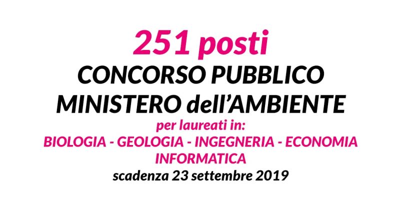 Ministero dell’Ambiente: Concorso per 251 unità a tempo indeterminato (laureati)